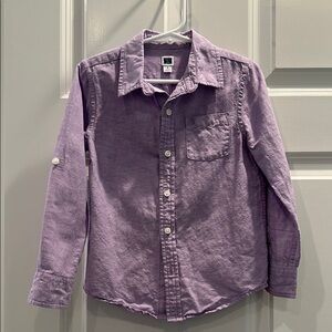 Boys Janie and Jack Purple Linen Shirt